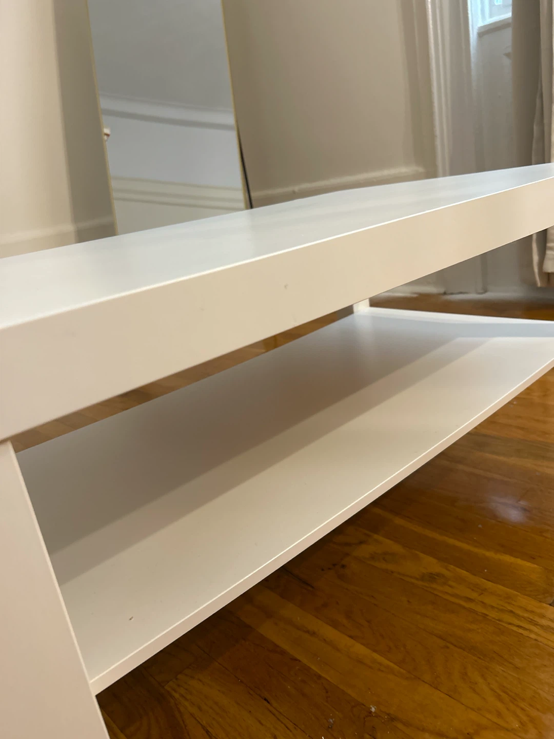 White Coffee Table with Shelf - photo 3