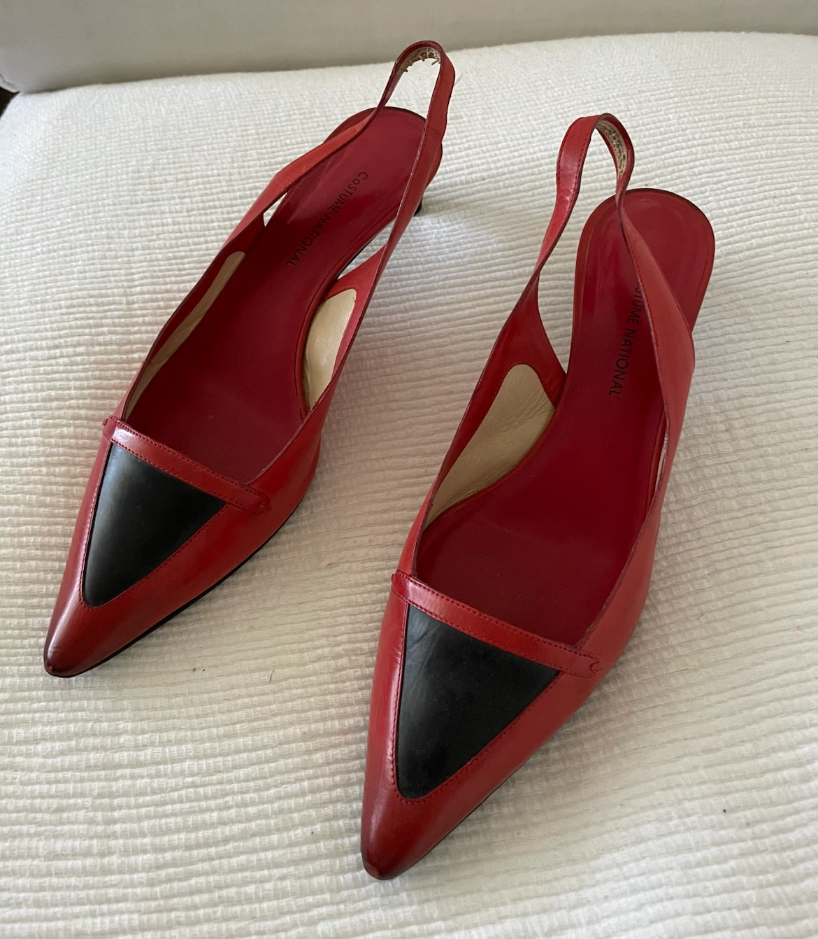 Costume National Red Slingback Heels Size 39.5