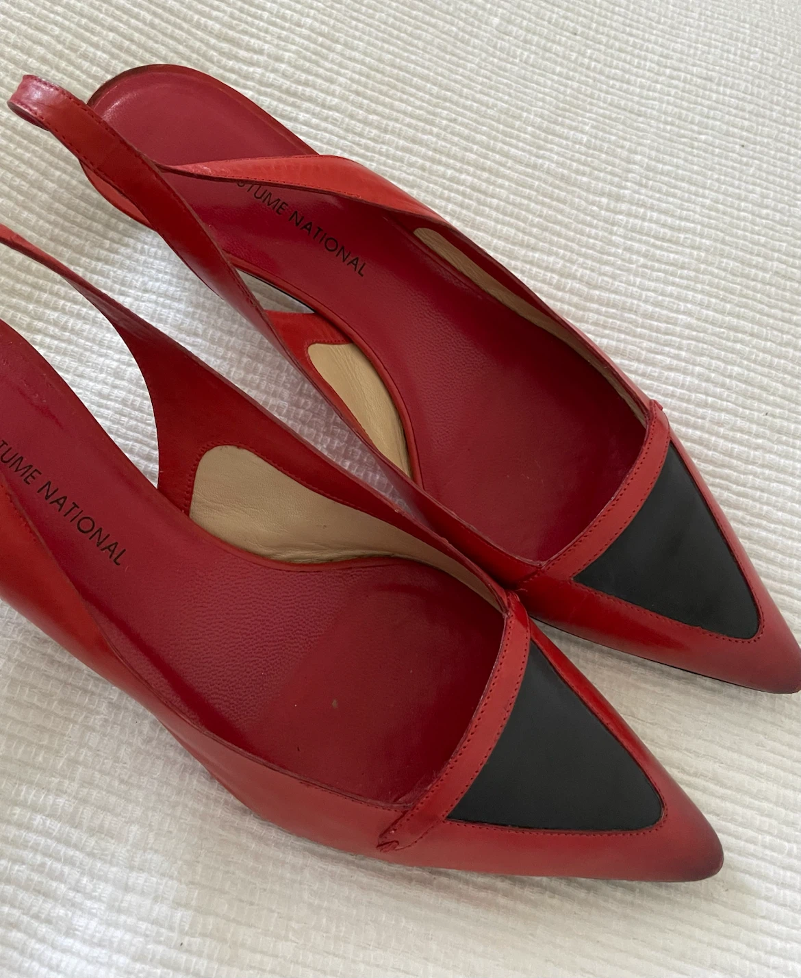 Costume National Red Slingback Heels Size 39.5 - photo 3