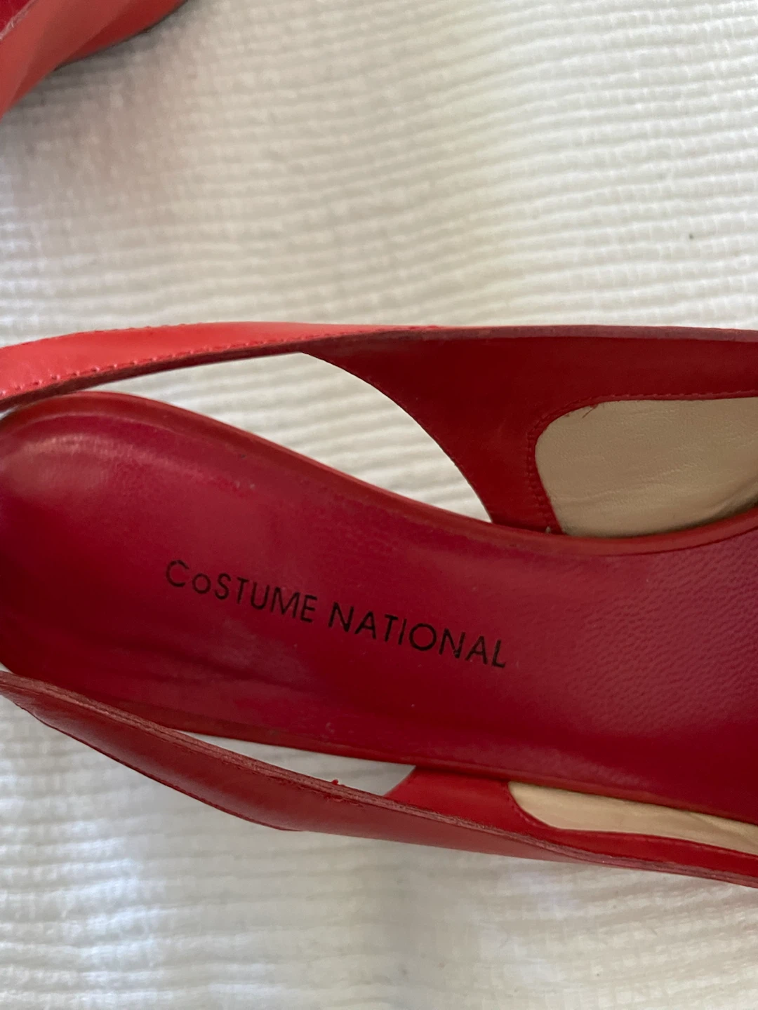 Costume National Red Slingback Heels Size 39.5 - photo 4