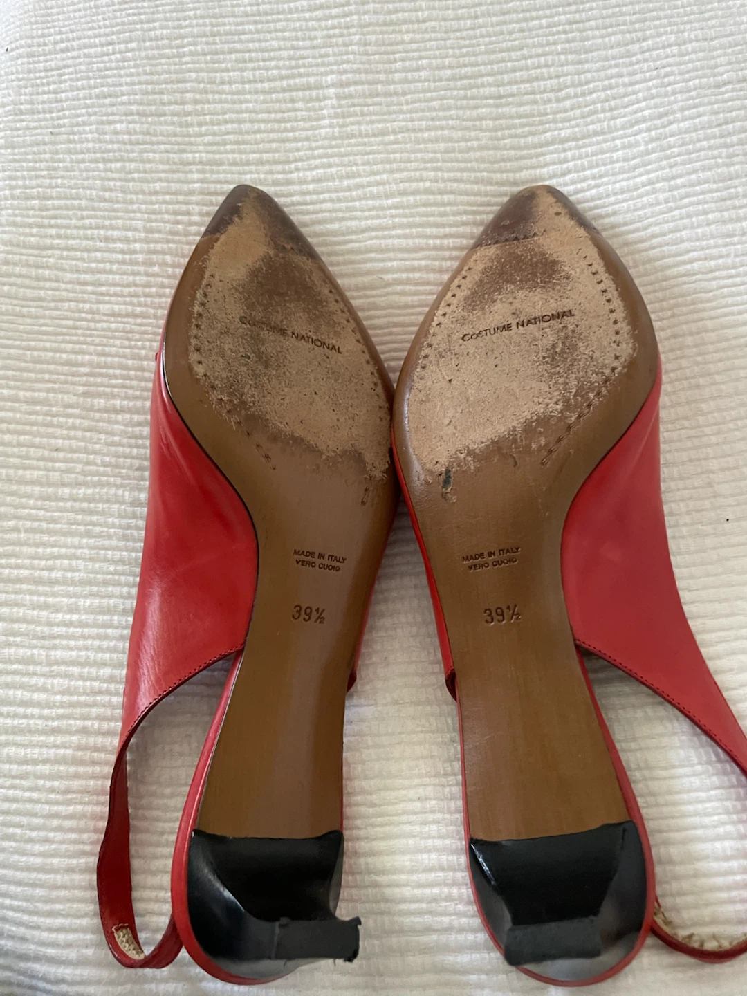 Costume National Red Slingback Heels Size 39.5 - photo 5