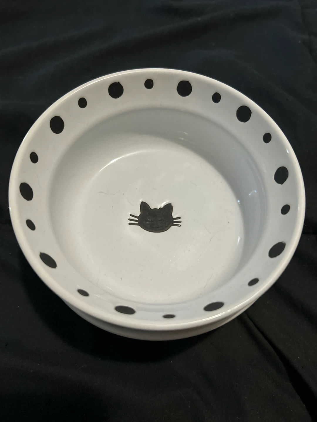 2 White Cat Food Bowls - photo 2