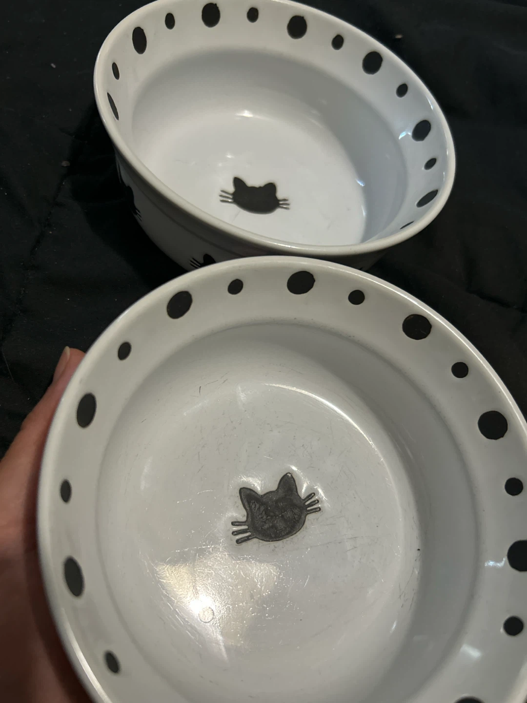 2 White Cat Food Bowls - photo 4