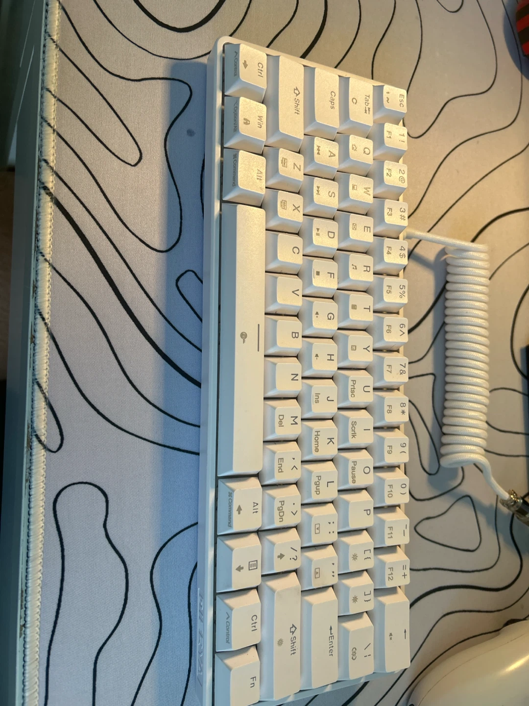 White Mechanical Keyboard with Red Switches