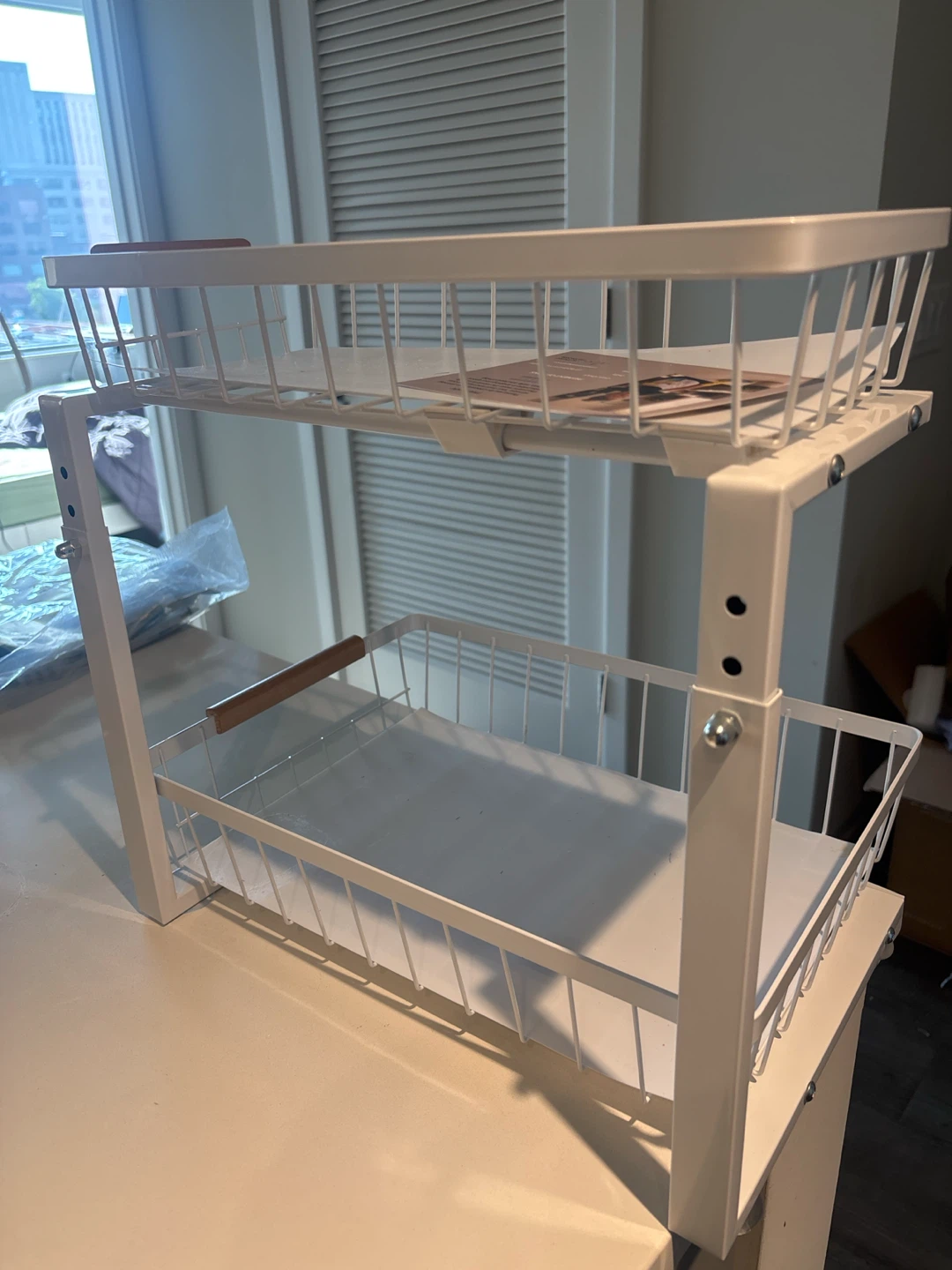 White 2-Tier Wire Storage Rack