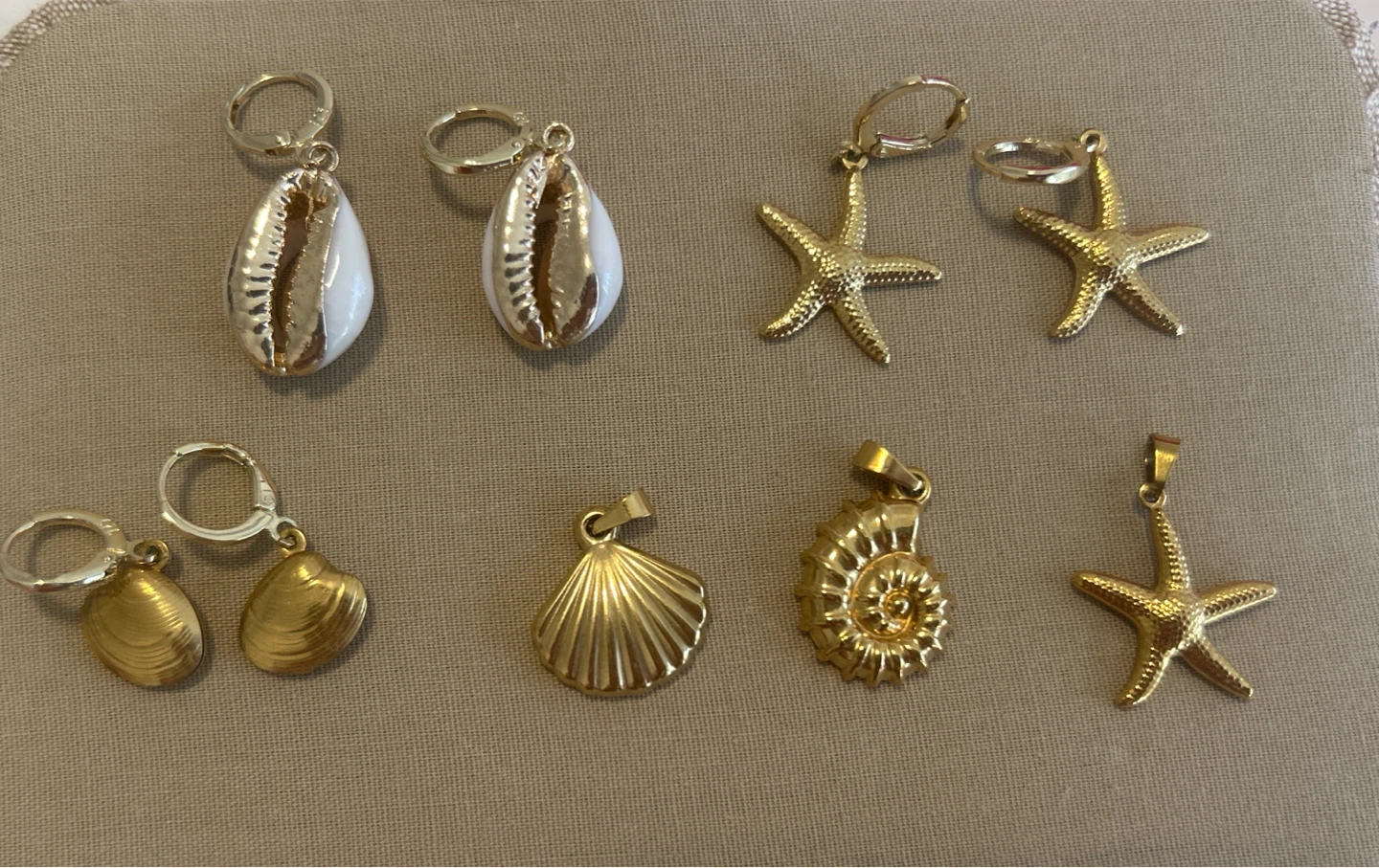 Gold Tone Nautical Charm Earrings & Pendants