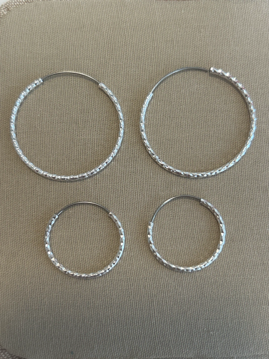 Sterling Silver Hoop Earrings Set