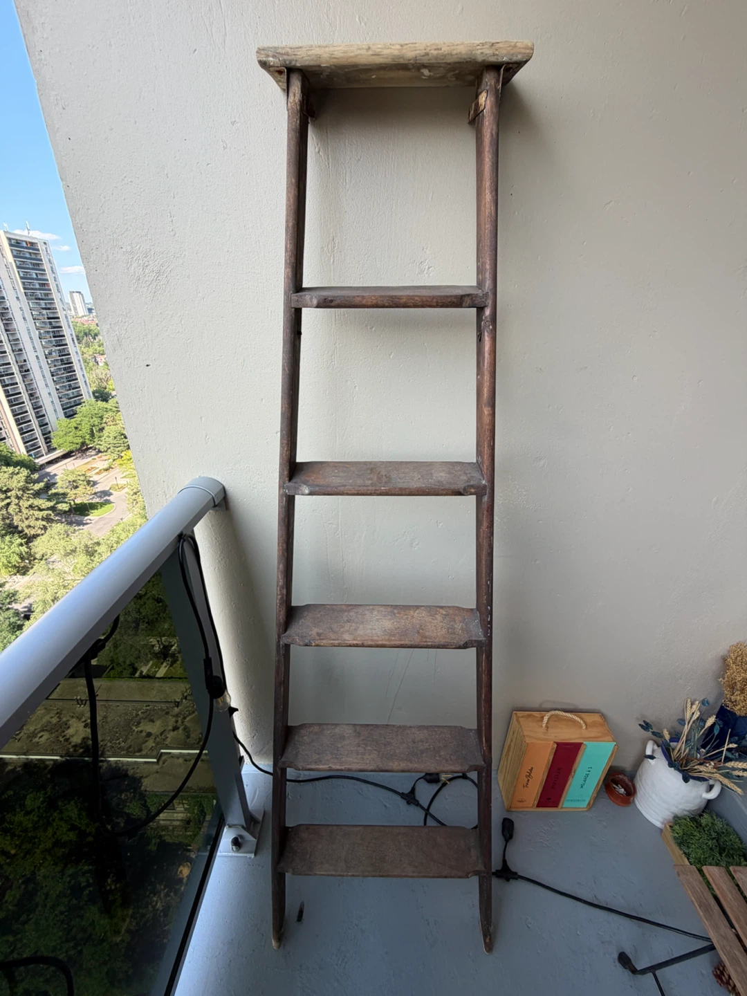 Vintage Wooden Step Stool Ladder - photo 2