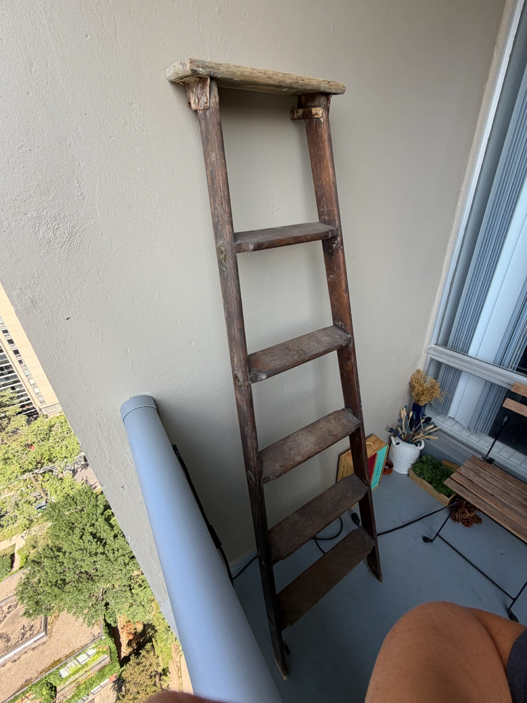 Vintage Wooden Step Stool Ladder - photo 3