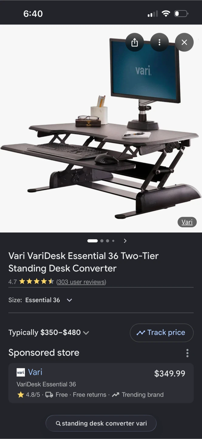 VariDesk Essential 36 Standing Desk Converter