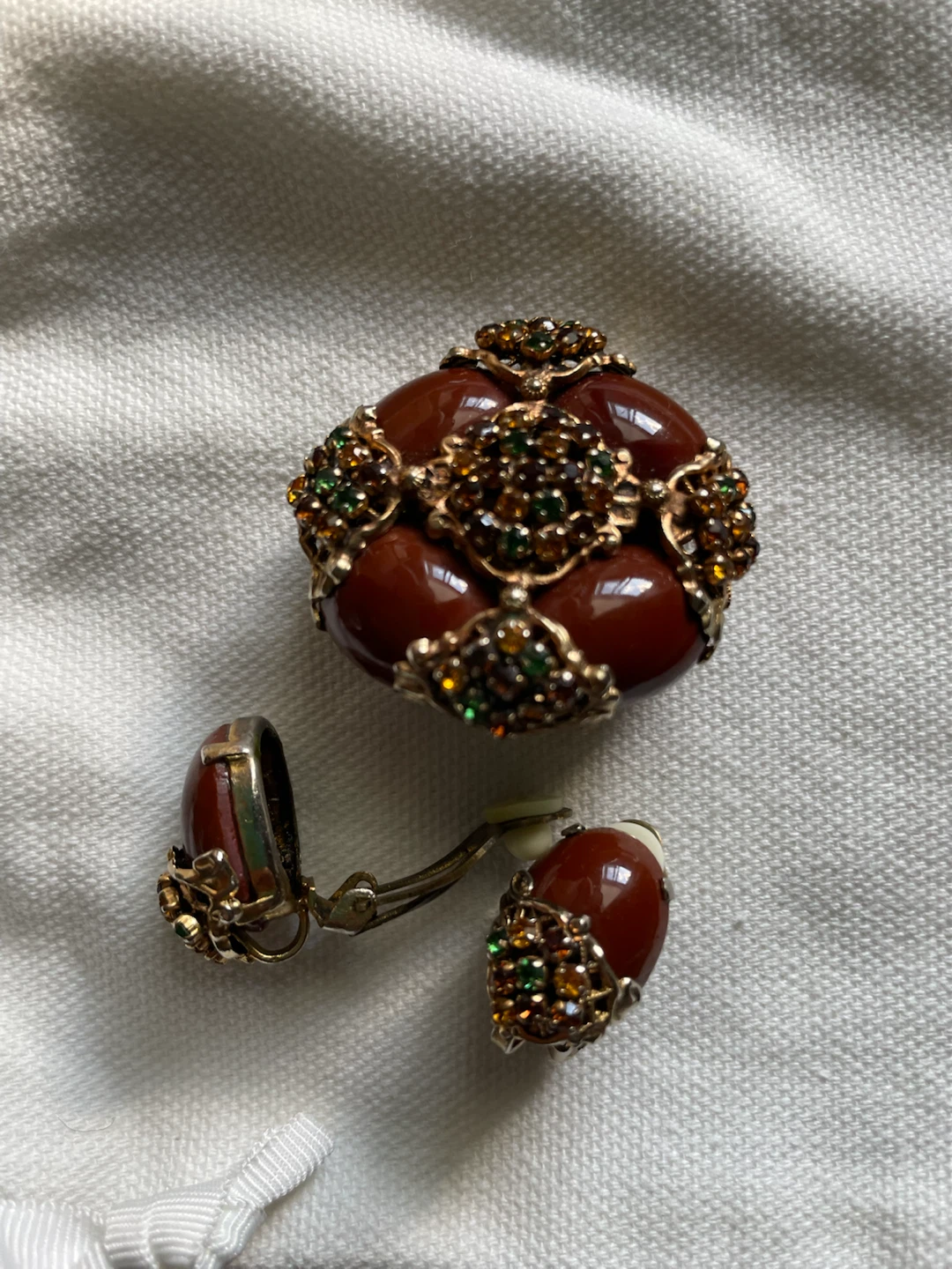 Vintage Brooch and Earring Set