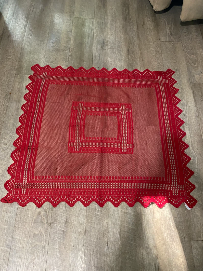 Red Lace Table Runner