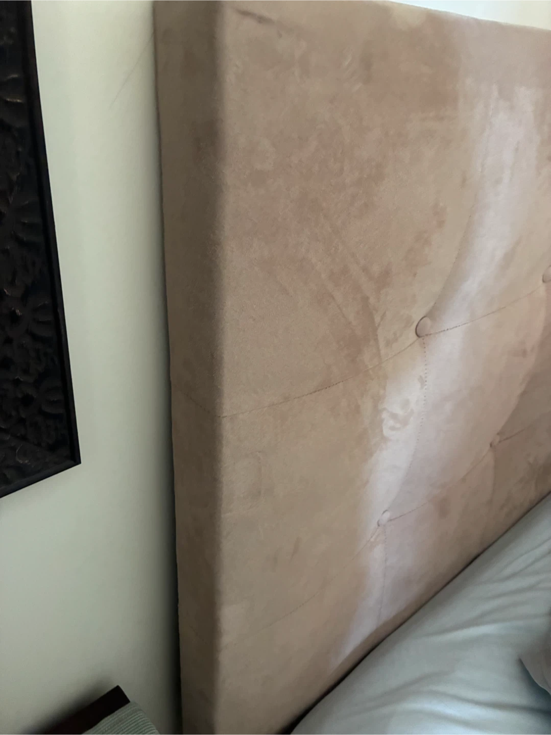 Taupe Suede Tufted Headboard - photo 2