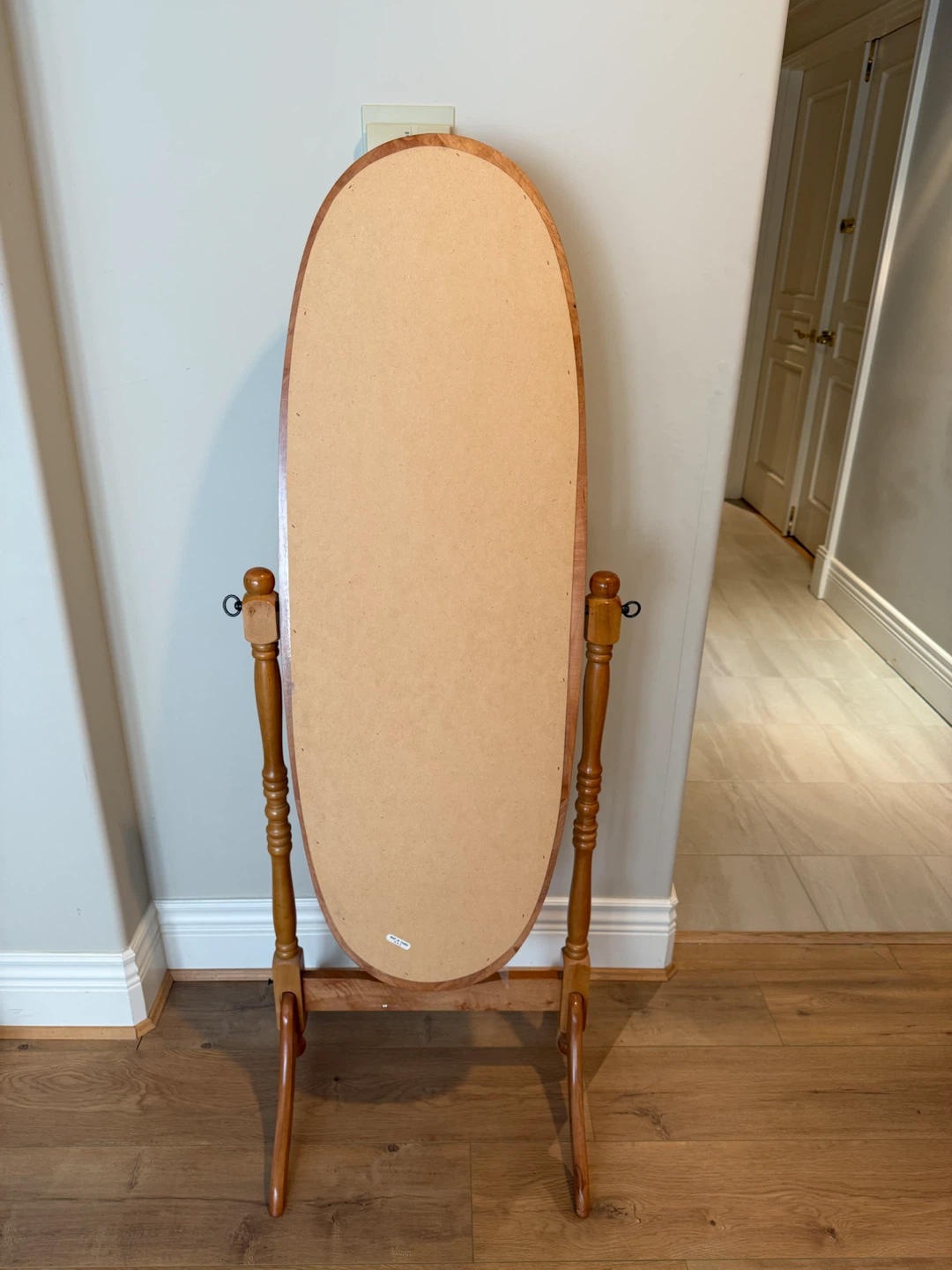 Wooden Oval Standing Mirror - photo 2