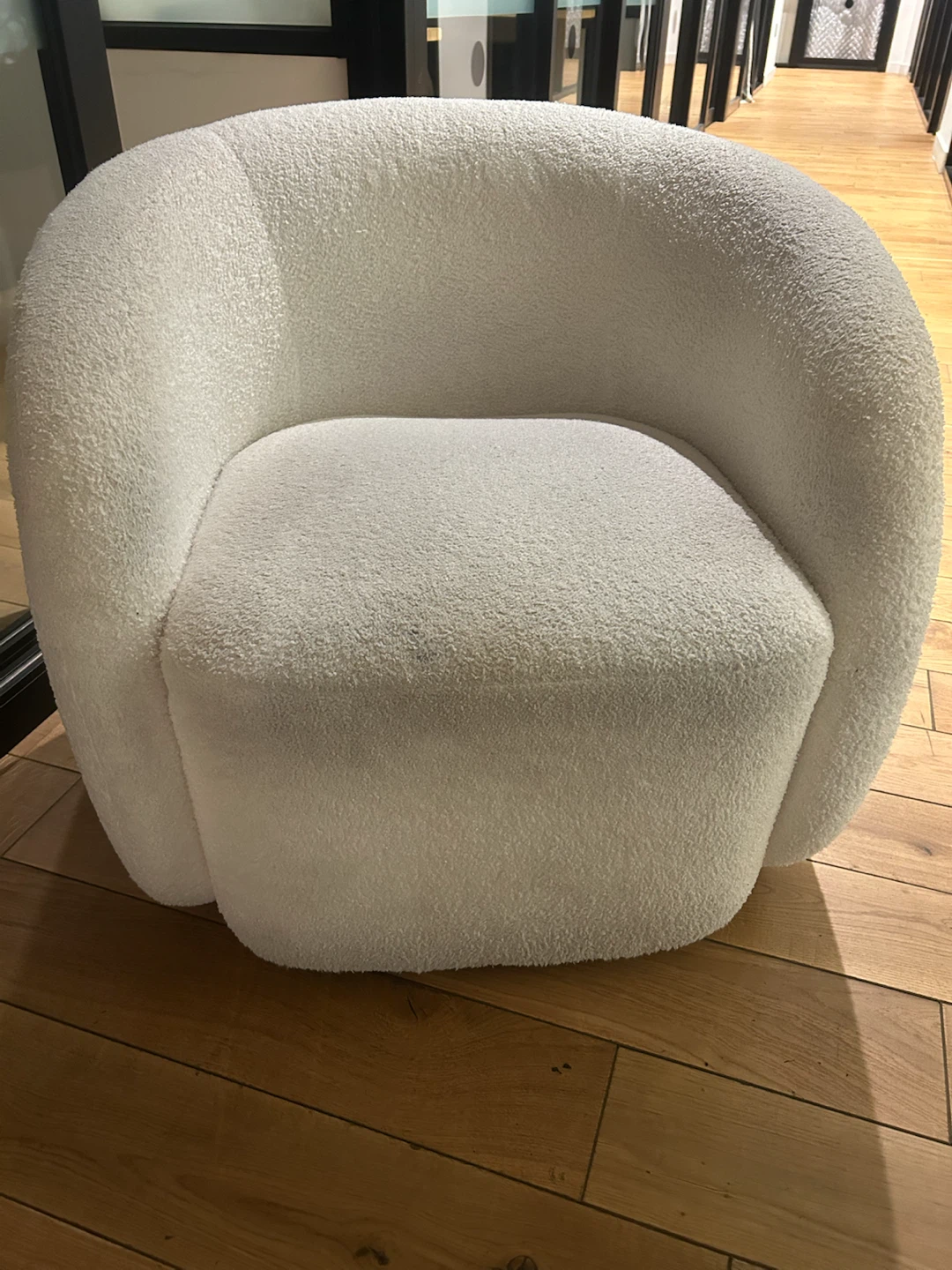 White Bouclé Armchair - photo 2
