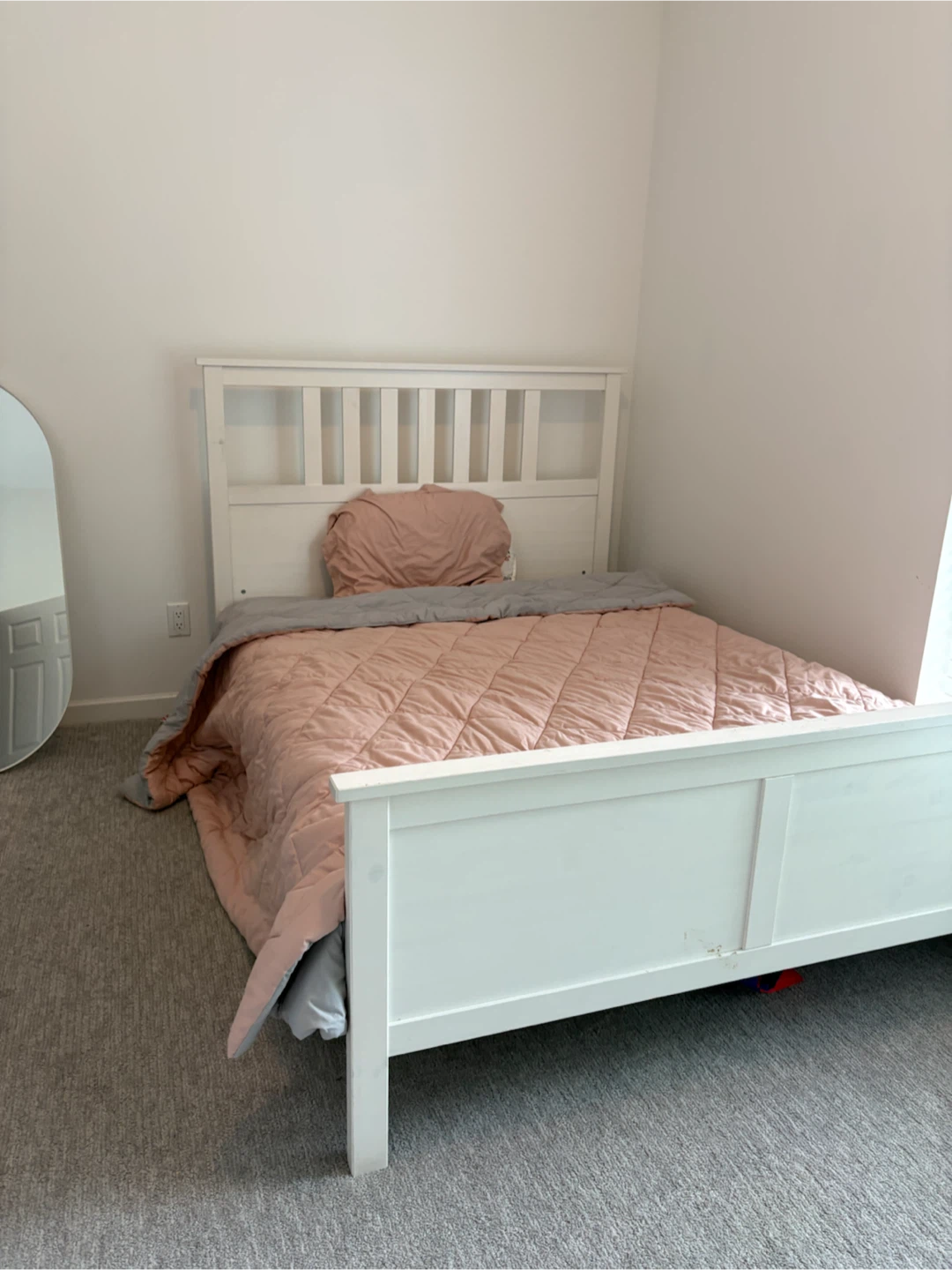 White Wooden Bed Frame - photo 2