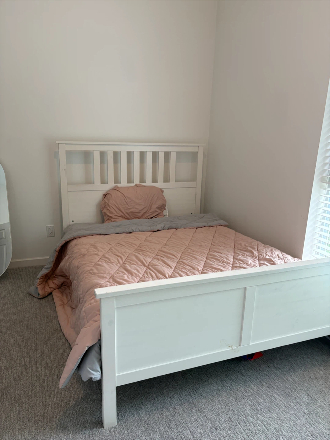 White Wooden Bed Frame - photo 3