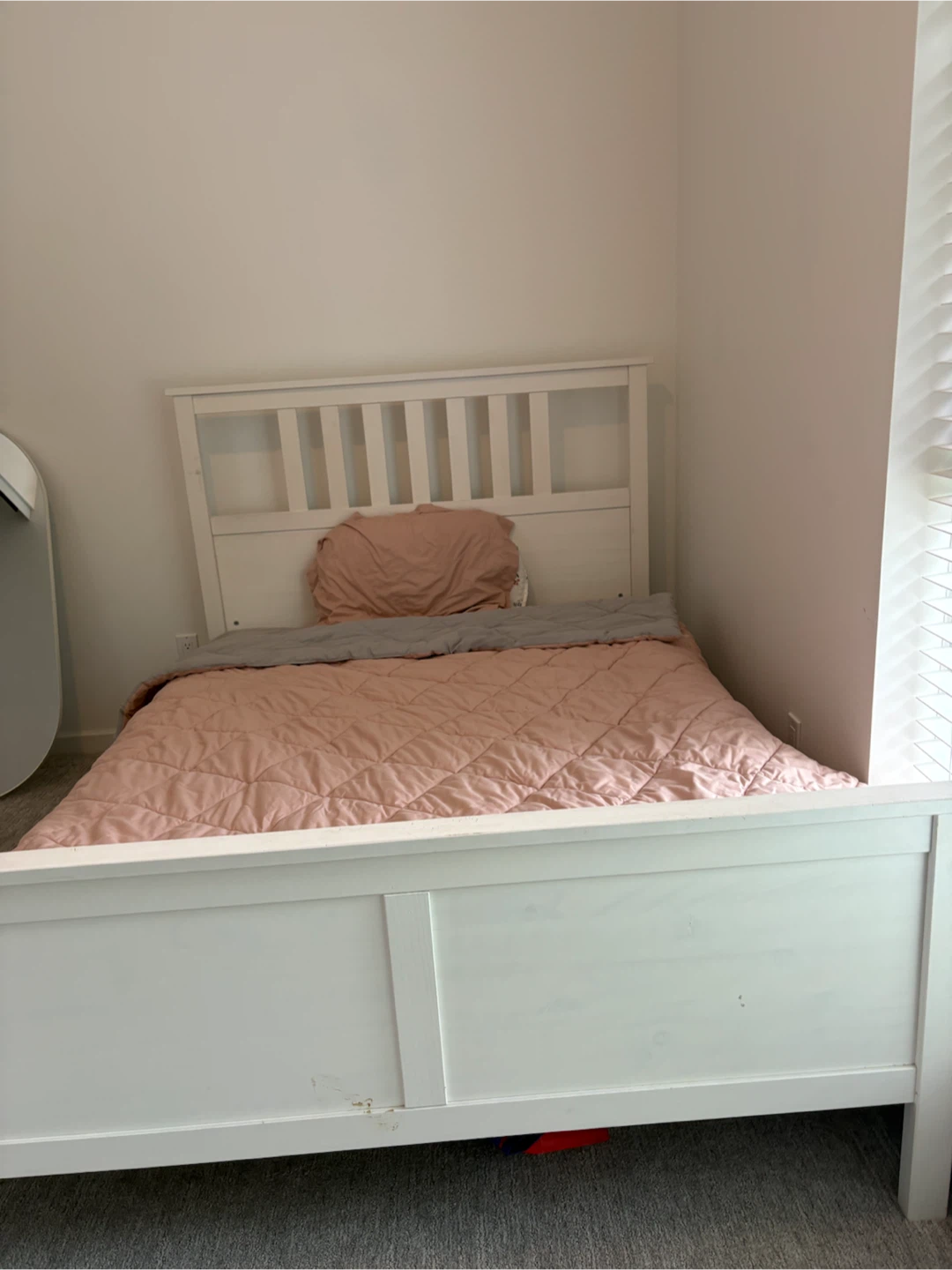 White Wooden Bed Frame - photo 4