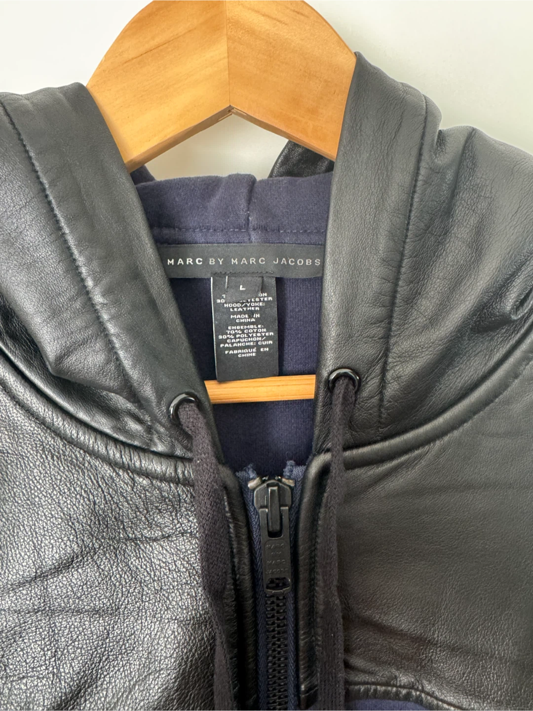 Marc by Marc Jacobs Leather Hoodie Jacket - Men’s Large - photo 3