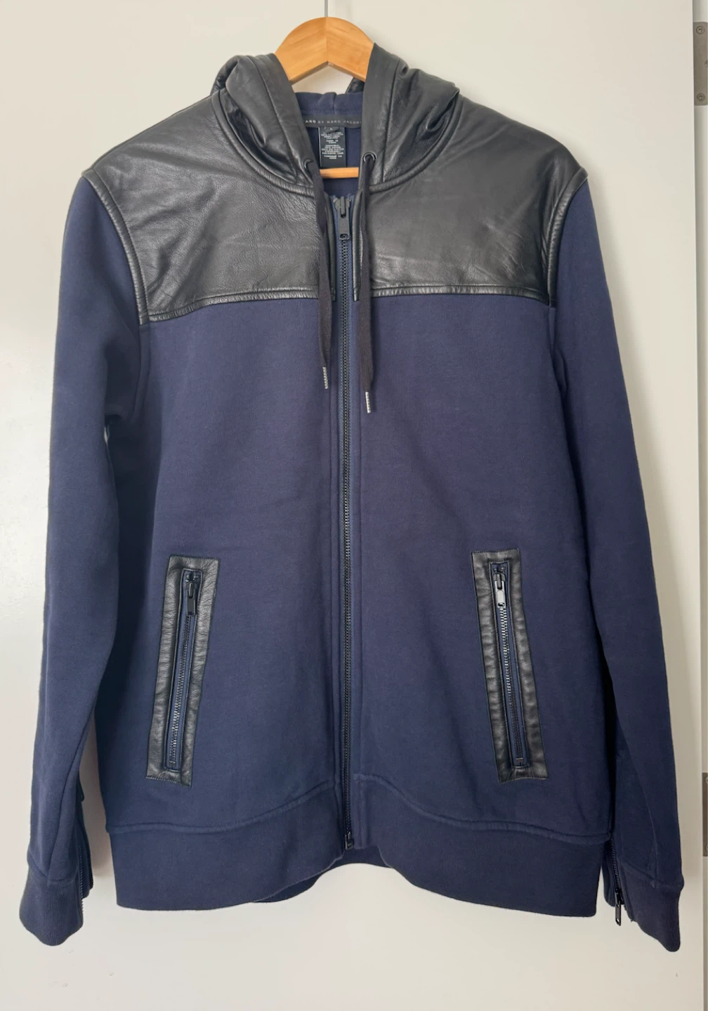 Marc by Marc Jacobs Leather Hoodie Jacket - Men’s Large