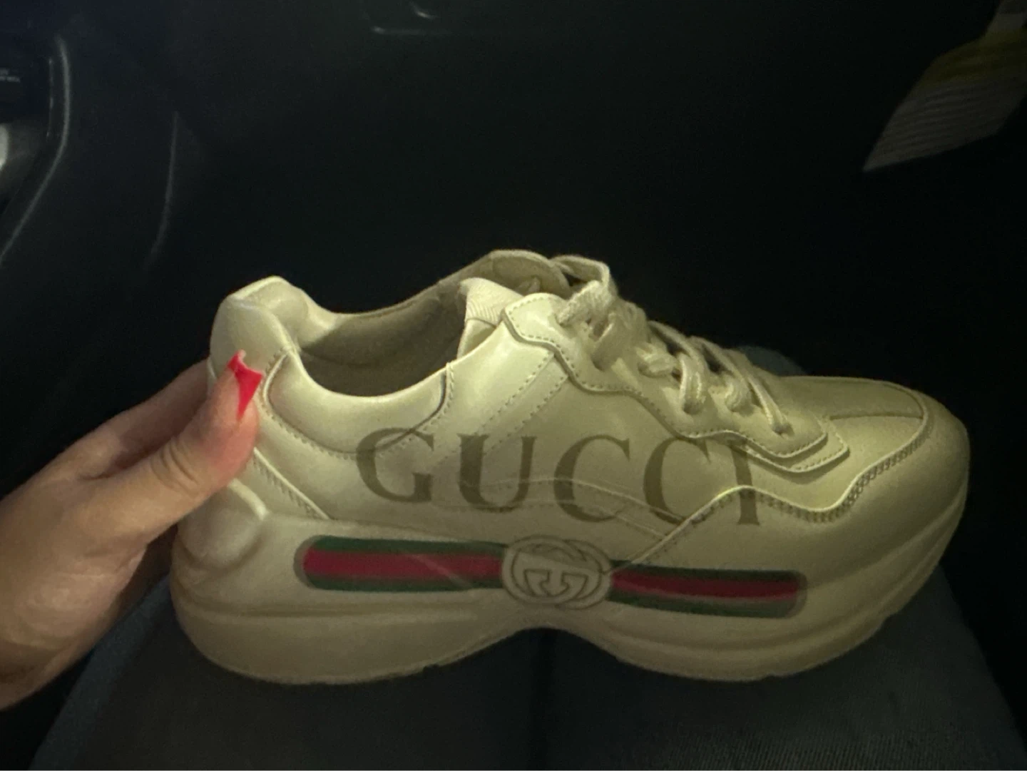Gucci Cream Leather Sneakers