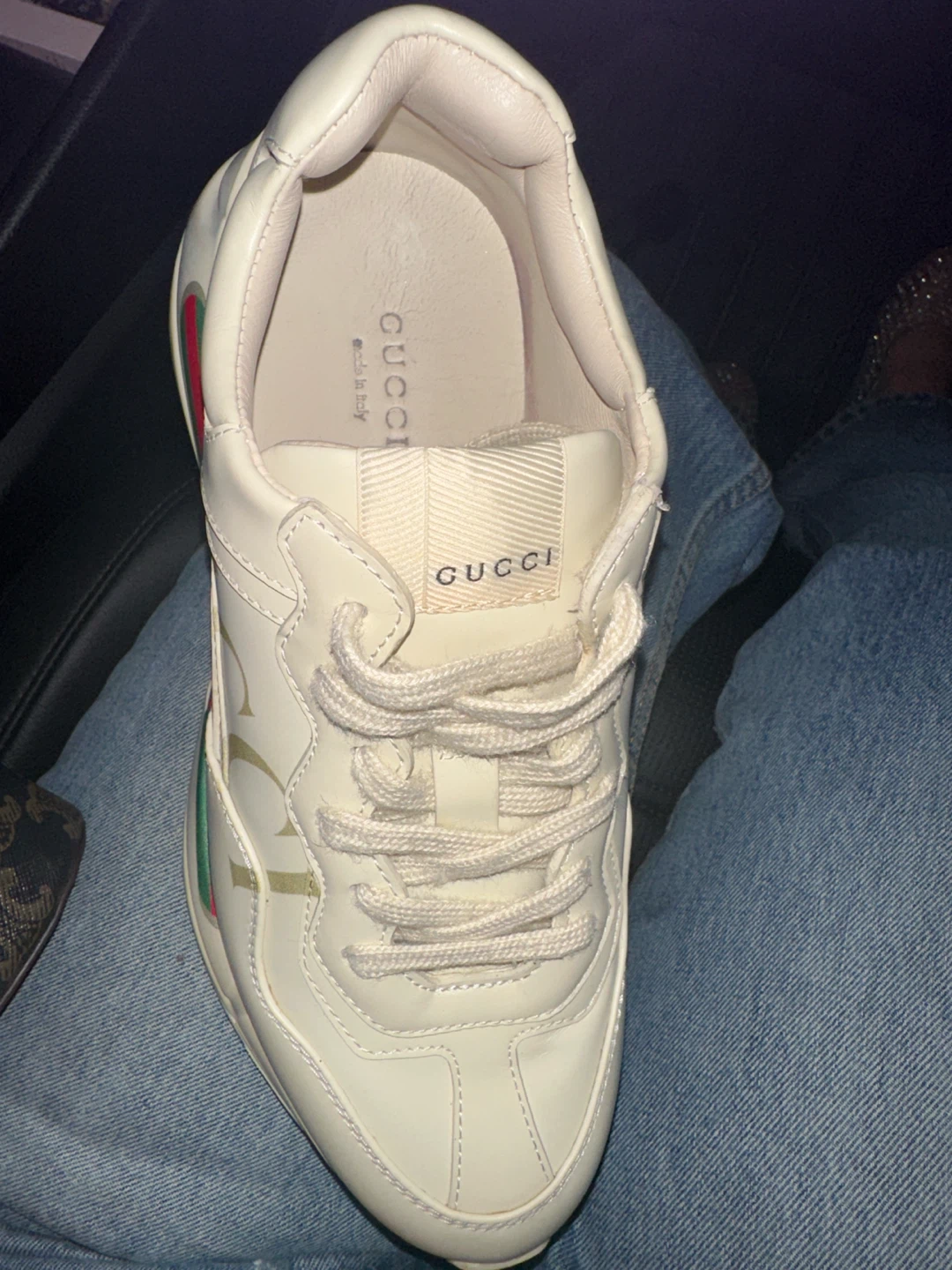 Gucci Cream Leather Sneakers - photo 2