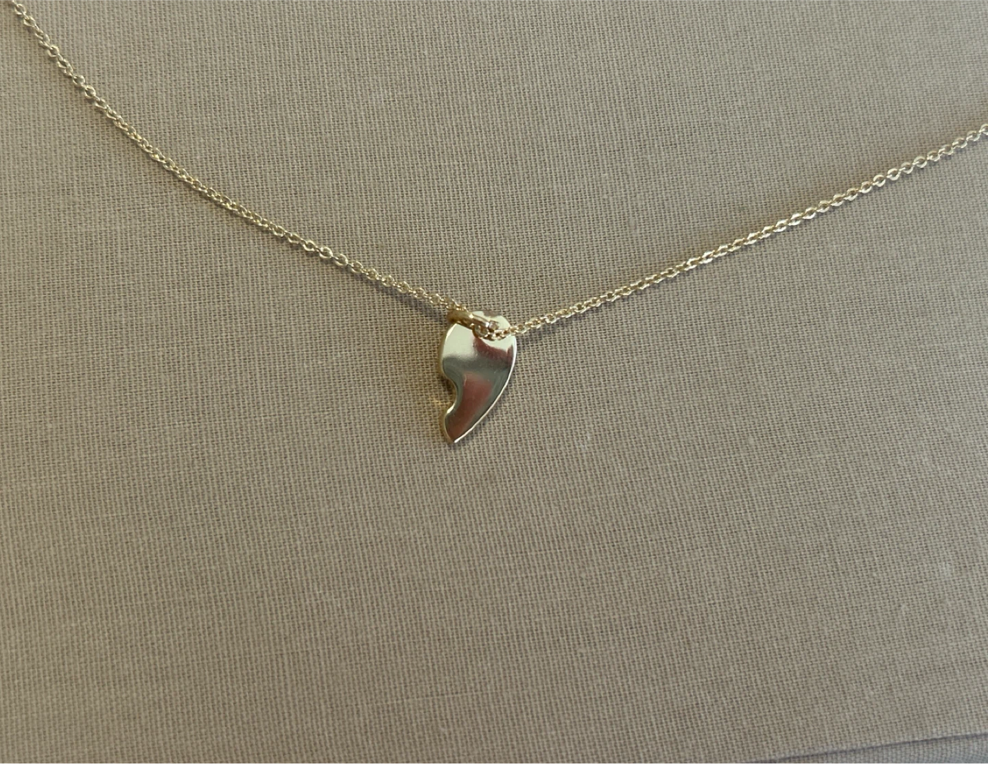Half a heart gold necklace