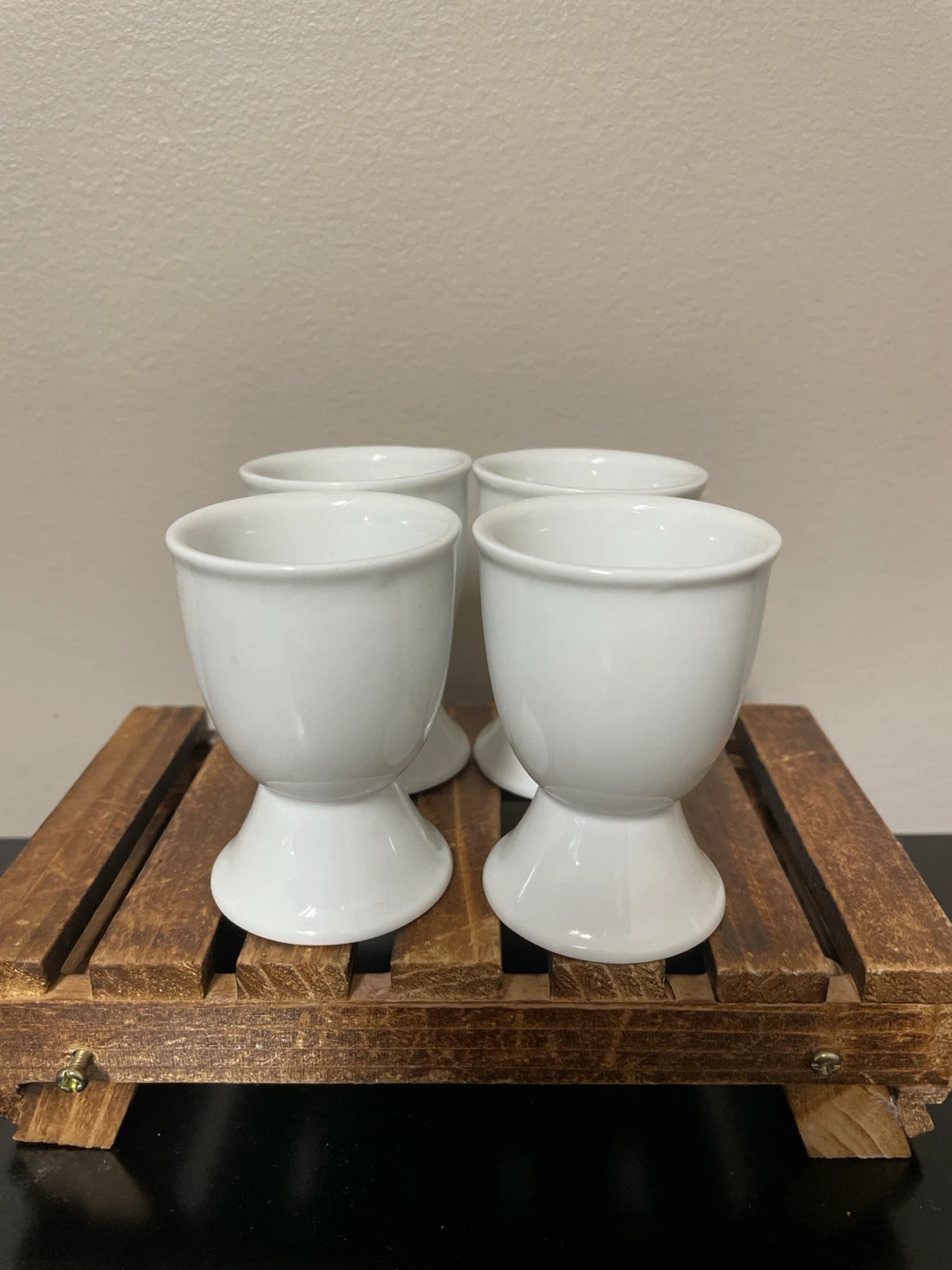 Set of 4 White Egg Cups