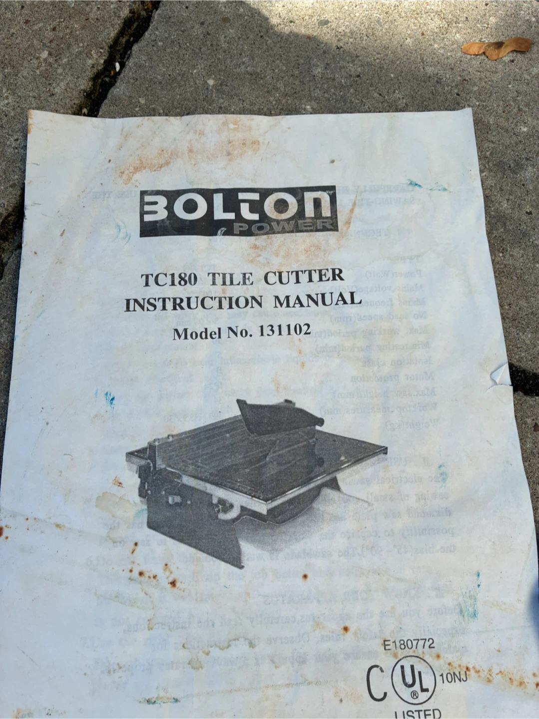 Bolton Power TC180 Tile Cutter and Tools - photo 3