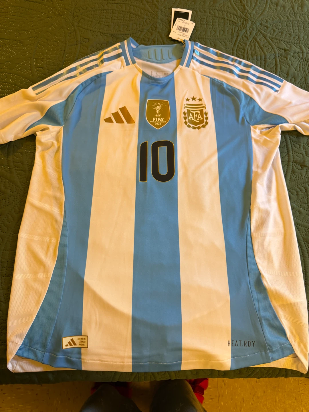 Argentina Messi 10 FIFA World Cup Champions 2022 Jersey L