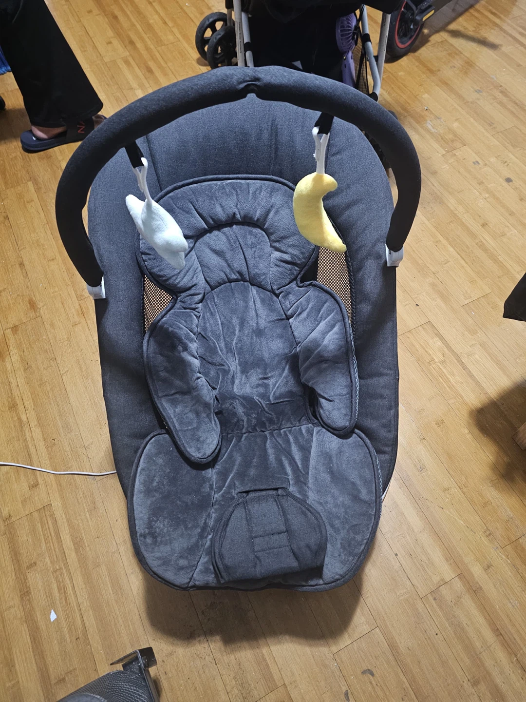 Gray Baby Bouncer with Toys
