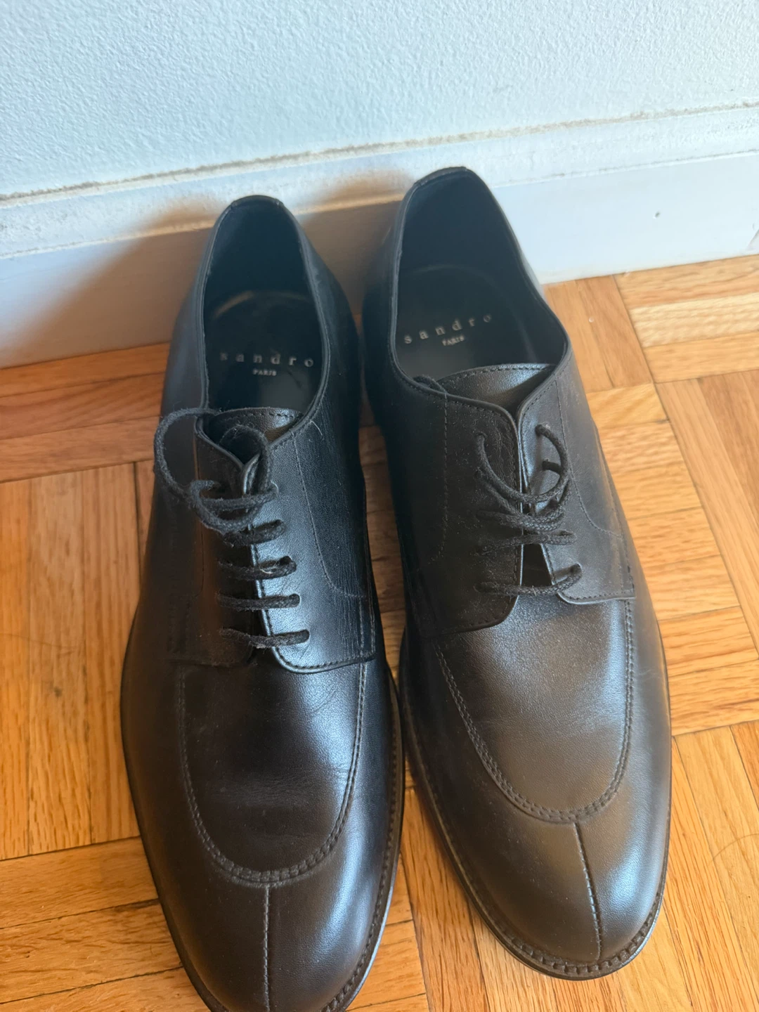 Sandro Paris Black Leather Dress Shoes