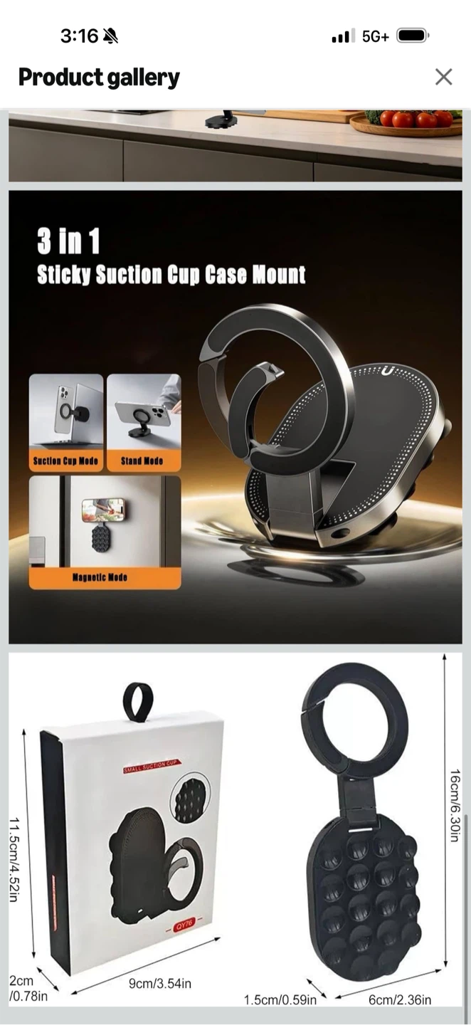 3 in 1 Sticky Suction Cup Phone Mount - photo 4
