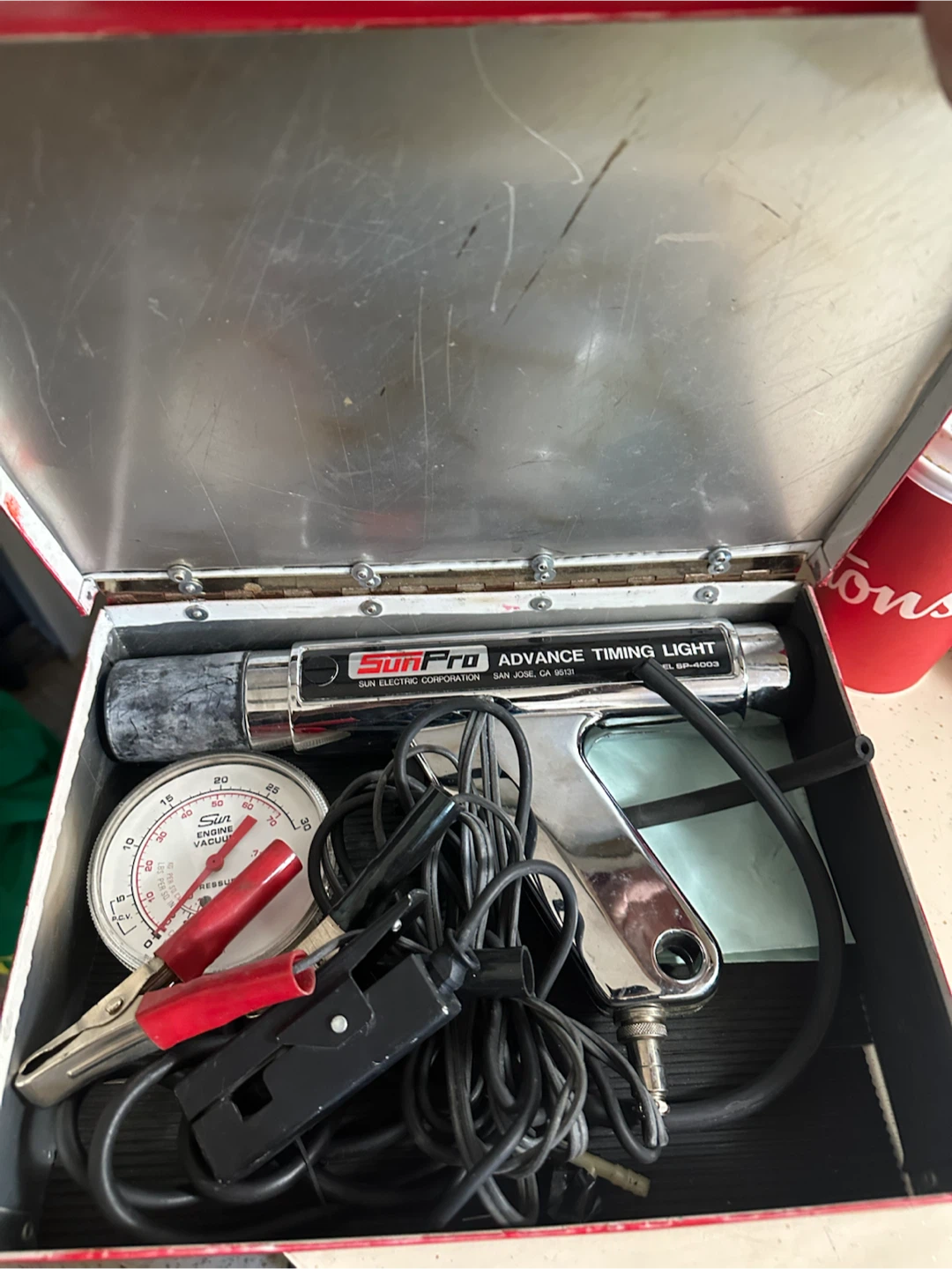 Vintage SunPro Advance Tune-Up Kit Timing Light Gauge Case - photo 2