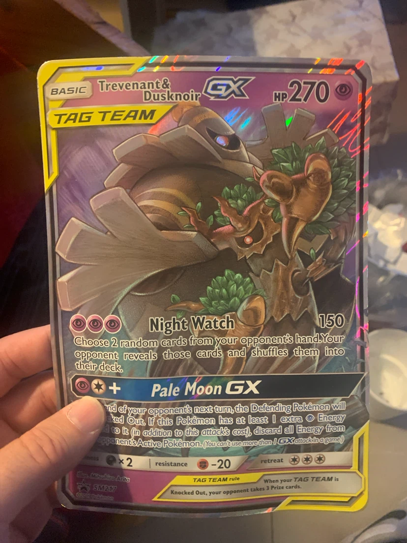 Pokemon Trevenant & Dusknoir GX TAG TEAM Card