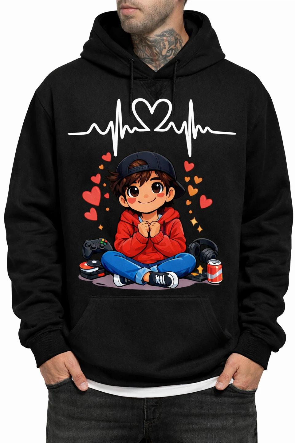 Unisex Hoodie with "Heartbeat" Graphic