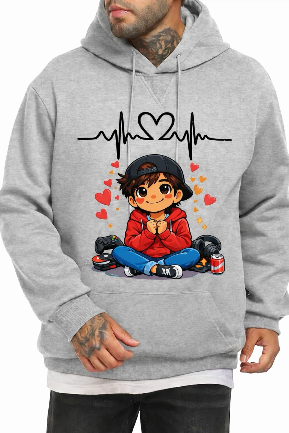 Unisex Hoodie with "Heartbeat" Graphic - photo 3