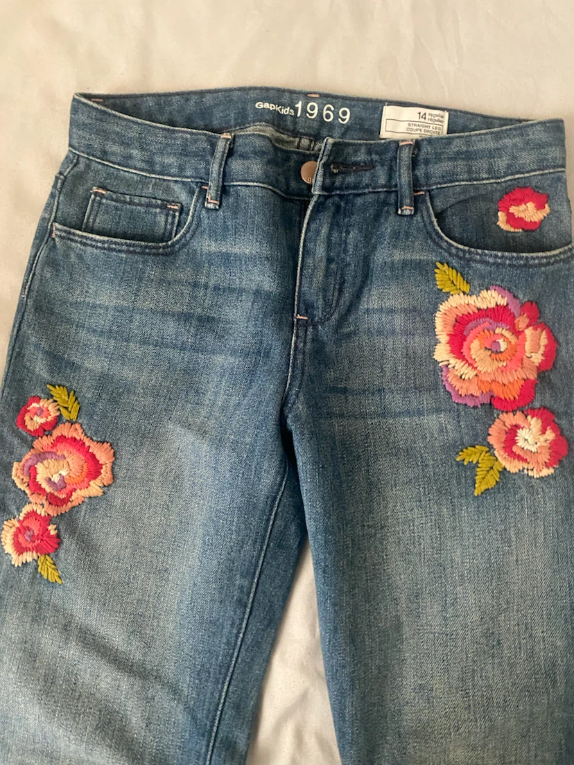 Gap Kids 1969 Embroidered Straight Leg Jeans