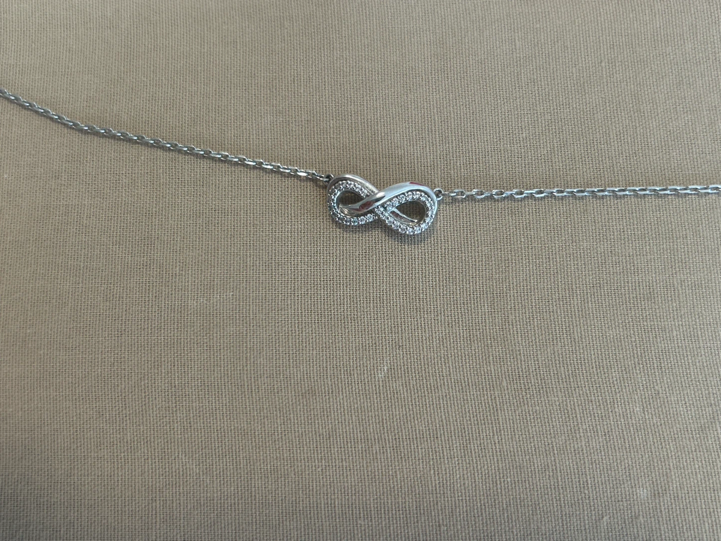Swarovski Silver Infinity Necklace with Rhinestones