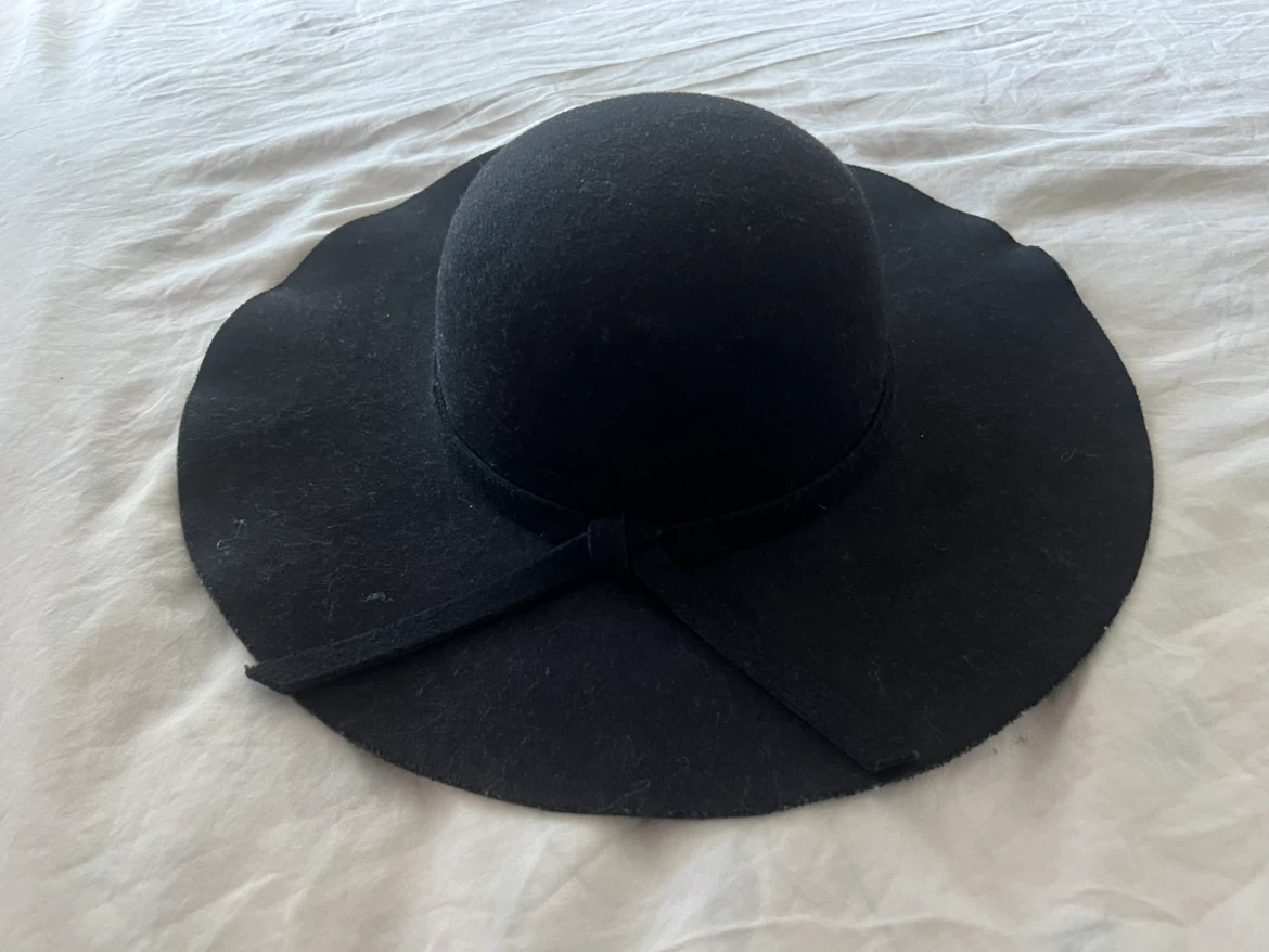 Black Wide Brim Fedora Hat