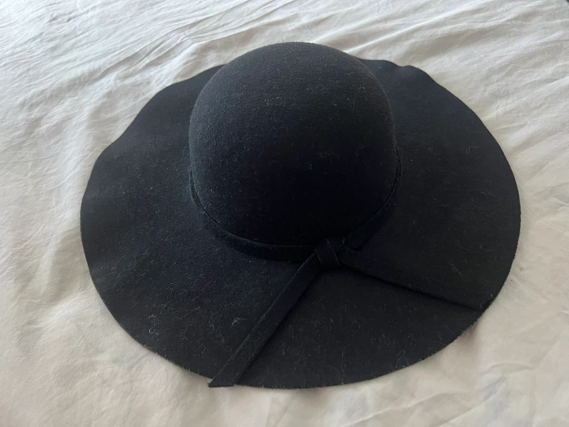 Black Wide Brim Fedora Hat - photo 2