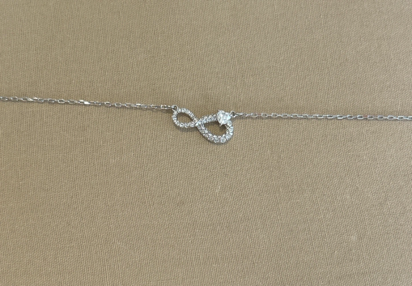 Swarovski Infinity Necklace with Heart Gem