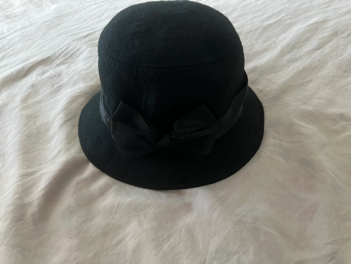 Black Bow Cloche Hat