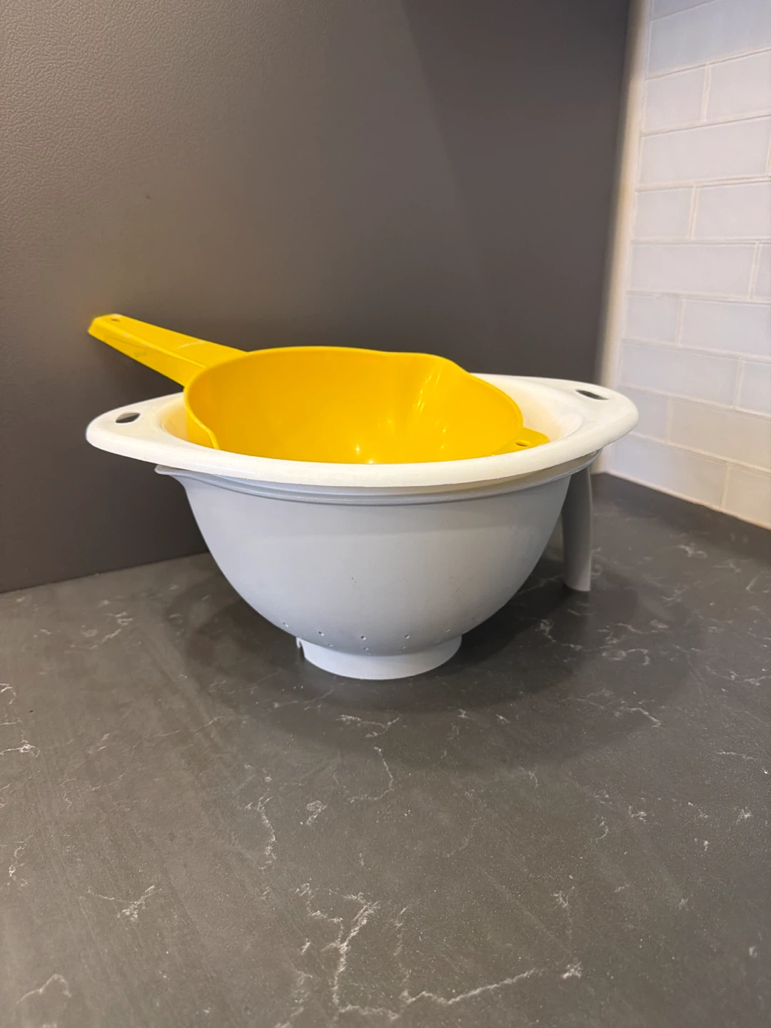 Colander Set - White, Grey, and Yellow - photo 2