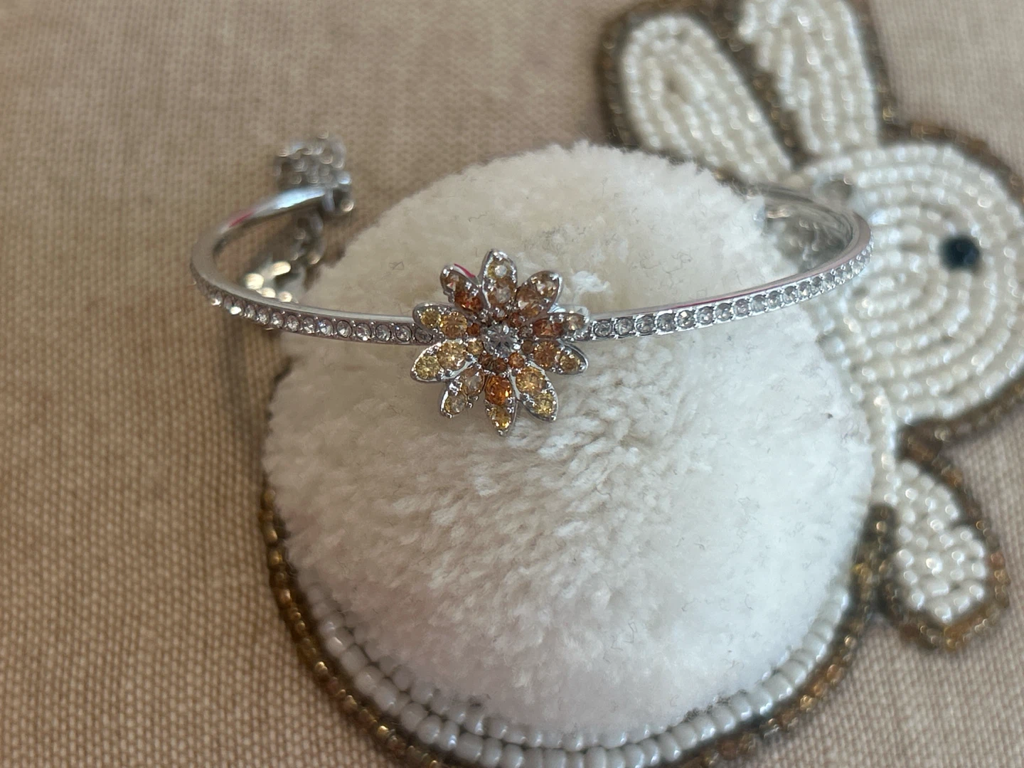 Swarovski Sparkling Flower Bangle Bracelet