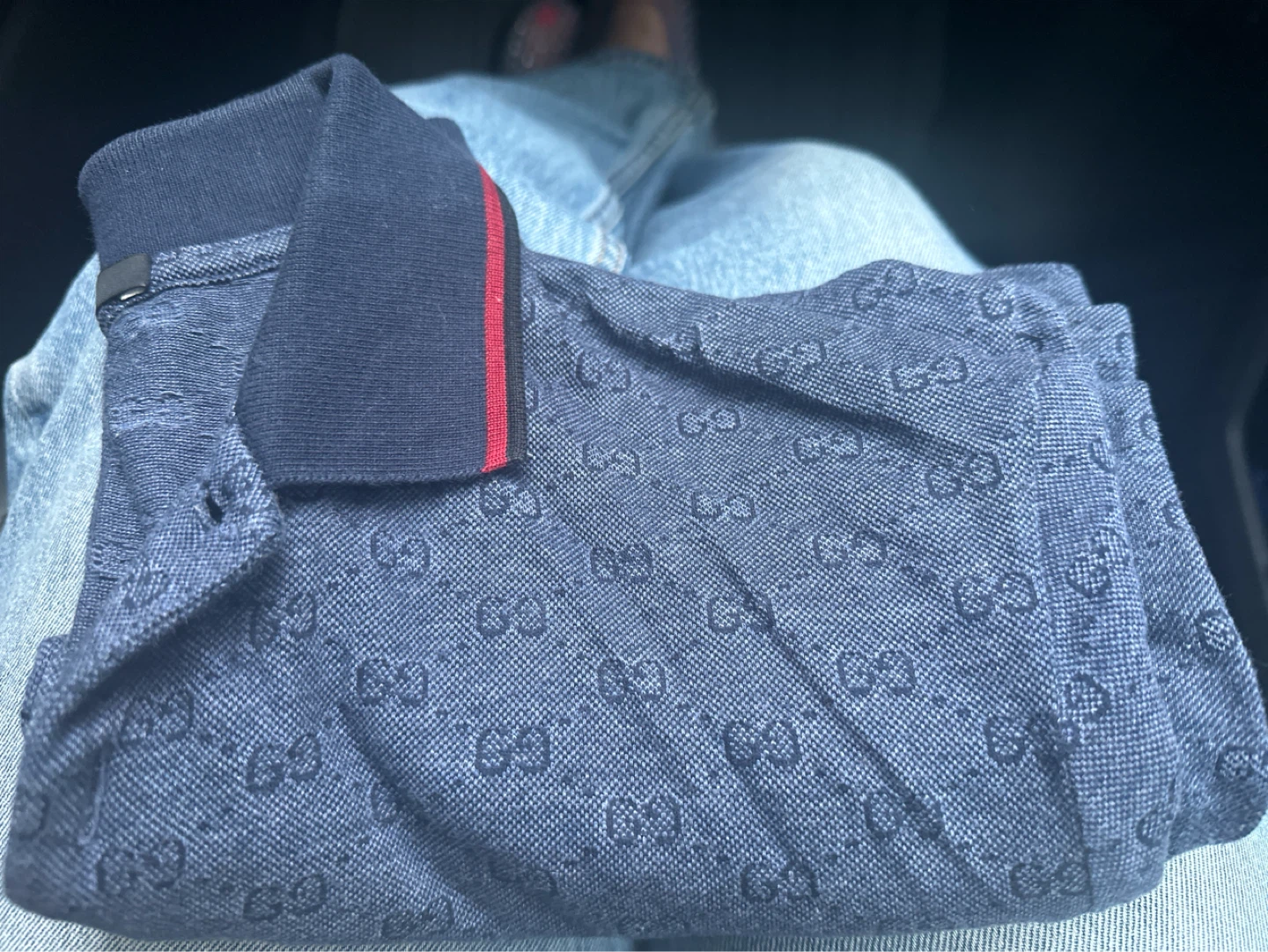 Gucci Blue Monogram Polo Shirt - Size M - photo 2