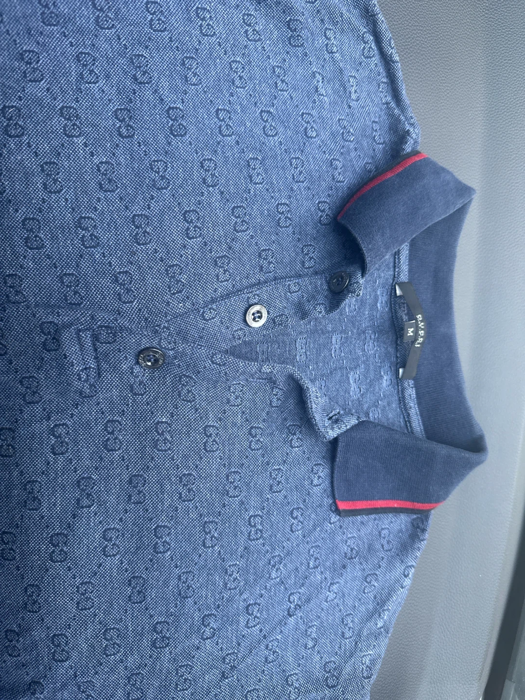 Gucci Blue Monogram Polo Shirt - Size M - photo 4