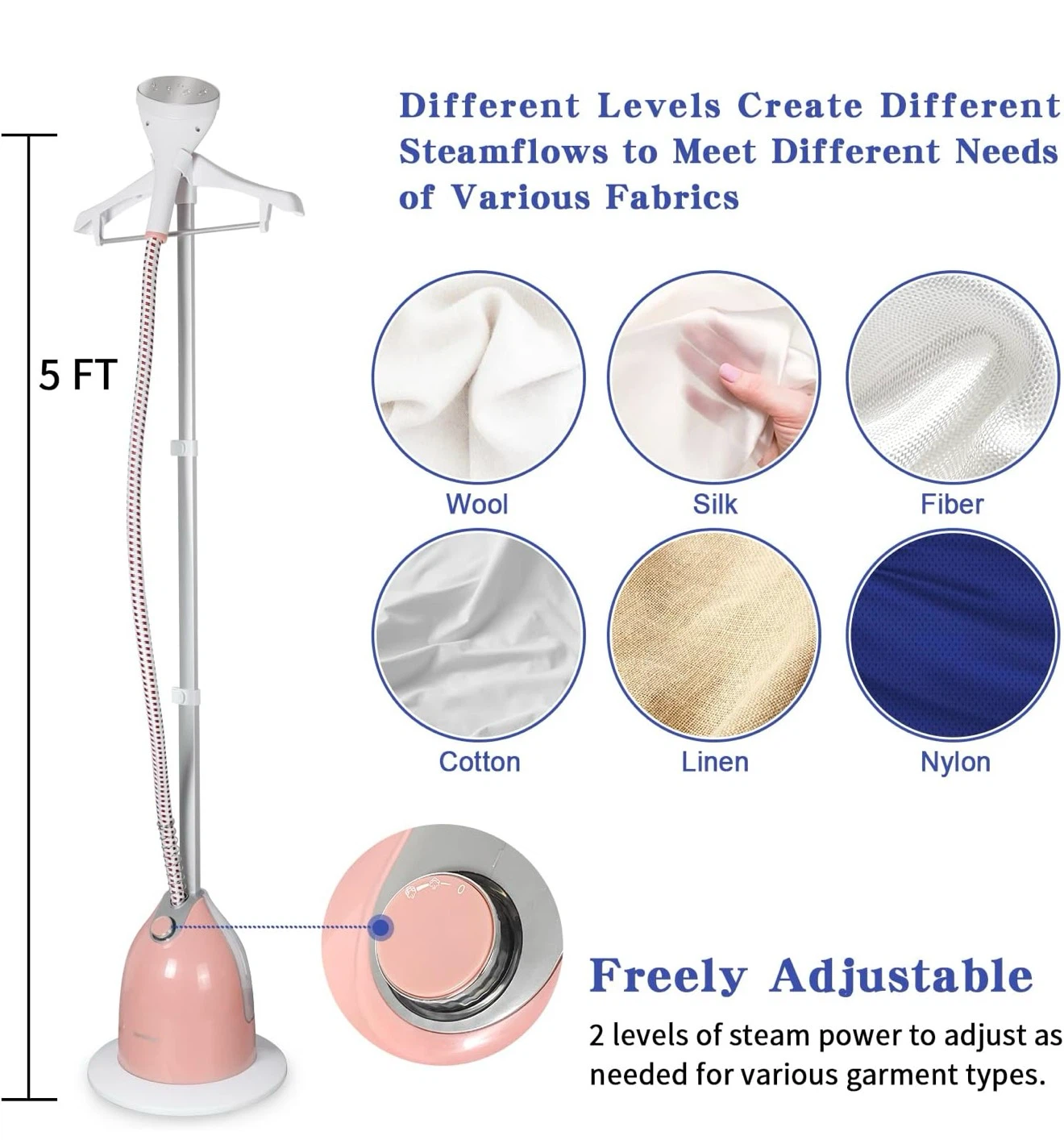 Steamer for Clothes Standing, 1500W - photo 3