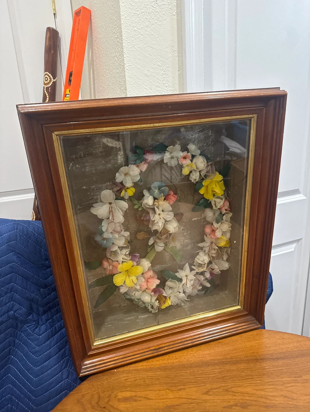 Framed Flower Wreath Display