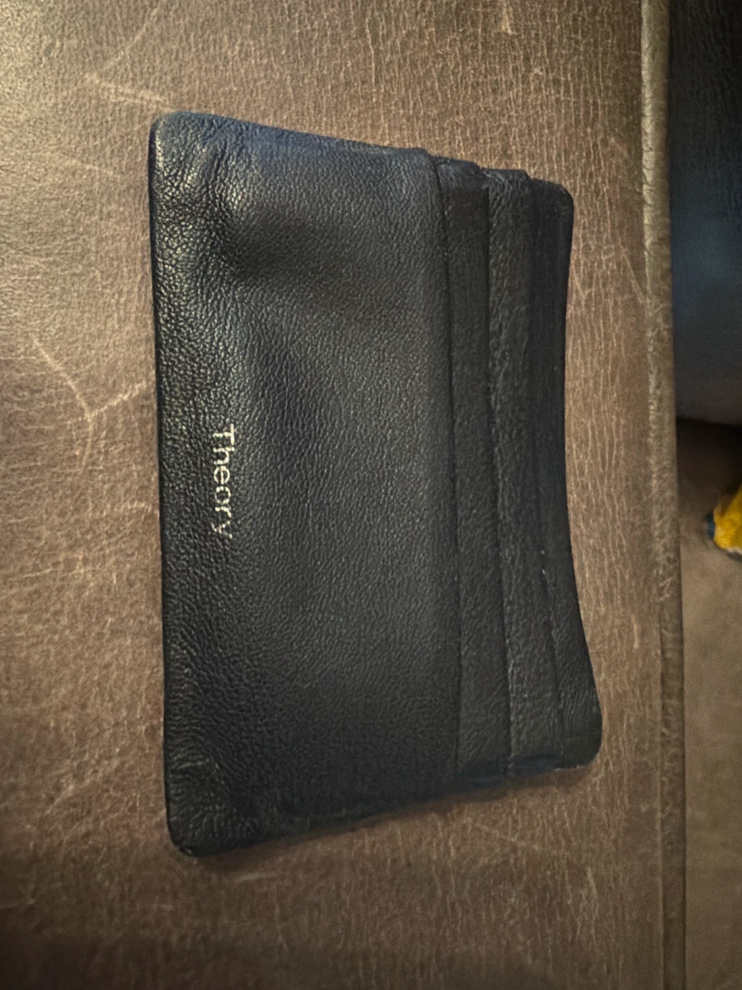 Theory Black Leather Card Holder